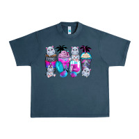 Midnight Navy hippopotamus coffee cups Urban Heavy Tee - Zillion Design Studio