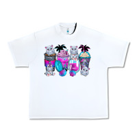 White hippopotamus coffee cups Urban Heavy Tee - Zillion Design Studio