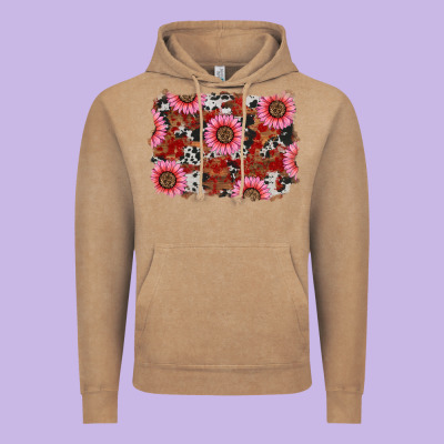 Vintage Hoodie valentines day sunflowers leopard cowhide backgrou