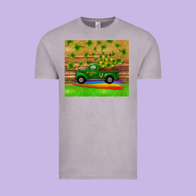 Vintage Tee st patricks day truck shamrock with rainbow tumbler