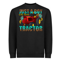 Black just a boy who loves tractor Heavyweight Sweatshirt - texasbilliewilder
