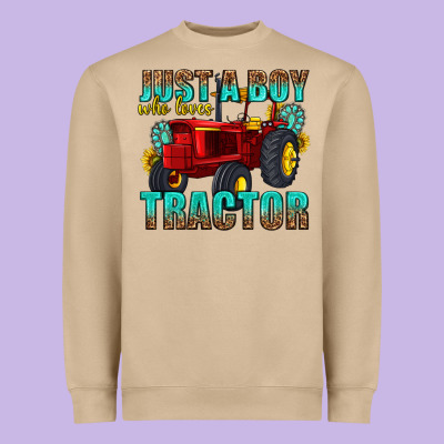 Just A Boy Who Loves Tractor Heavyweight Sweatshirt Designed By Texasbilliewilder