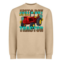 Mushroom just a boy who loves tractor Heavyweight Sweatshirt - texasbilliewilder