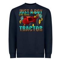 Navy just a boy who loves tractor Heavyweight Sweatshirt - texasbilliewilder
