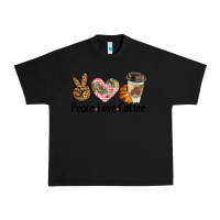 Black peace love coffee Urban Heavy Tee - BarkalooDesign