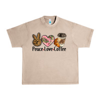 French Oak peace love coffee Urban Heavy Tee - BarkalooDesign