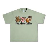 Oil Green peace love coffee Urban Heavy Tee - BarkalooDesign