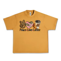 Peanut Butter peace love coffee Urban Heavy Tee - BarkalooDesign