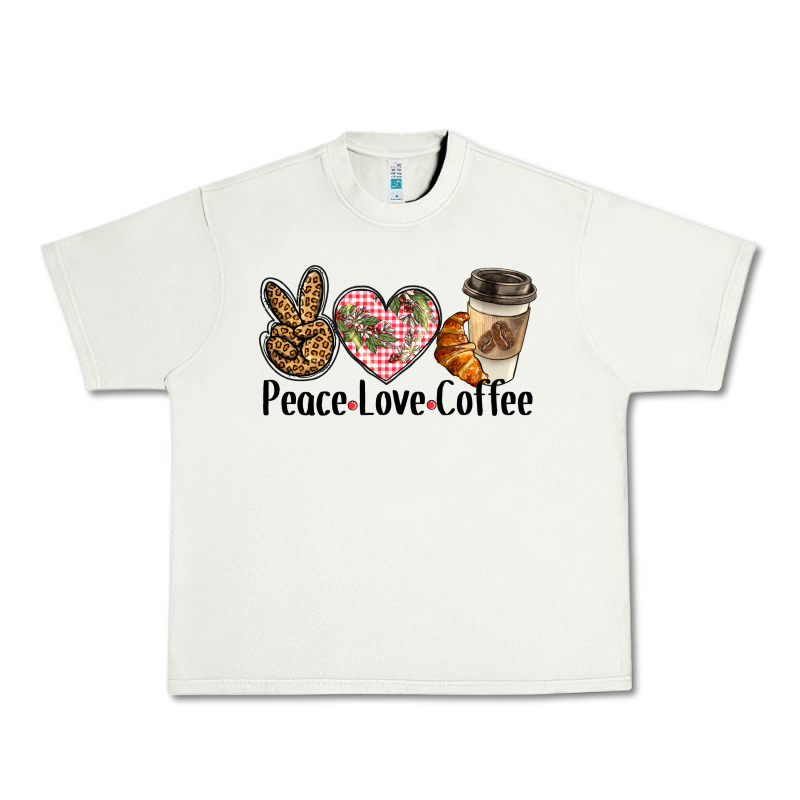 Peace Love Coffee Urban Heavy Tee by BarkalooDesign | Teevron