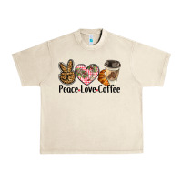 Sandshell peace love coffee Urban Heavy Tee - BarkalooDesign