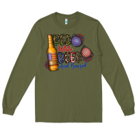 Army Green red white beer and boozed Long Sleeve Tee - CowhideDigitalArt