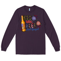 Plum red white beer and boozed Long Sleeve Tee - CowhideDigitalArt
