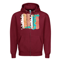 Western Cowhide Sunflower Jute Glitter Farm Life Brush Stroke Zipper Hoodie | Teevron