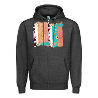 Charcoal Heather Western Cowhide Sunflower Jute Glitter Farm Life Brush Stroke Zipper Hoodie - Bettercallsaul