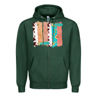 Sports Green Western Cowhide Sunflower Jute Glitter Farm Life Brush Stroke Zipper Hoodie - Bettercallsaul
