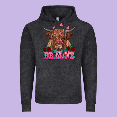 Be Mine Cow Vintage Hoodie Designed By Ranaportraitstore