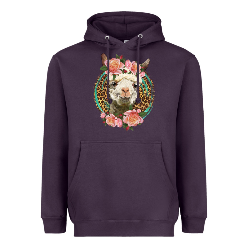 Western Llama And Roses Heavyweight Hoodie by LillyAllenDesigns | Teevron