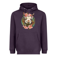 Plum western llama and roses Heavyweight Hoodie - LillyAllenDesigns