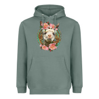 Sage western llama and roses Heavyweight Hoodie - LillyAllenDesigns