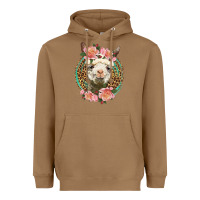 Toasted Coconut western llama and roses Heavyweight Hoodie - LillyAllenDesigns