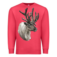 Cardinal Reindeer Buck Deer Head Premium Sweatshirt - LillyAllenDesigns