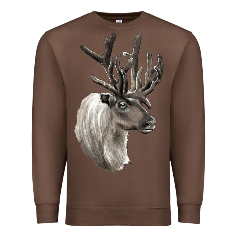 Reindeer Buck Deer Head Premium Sweatshirt by LillyAllenDesigns | Teevron