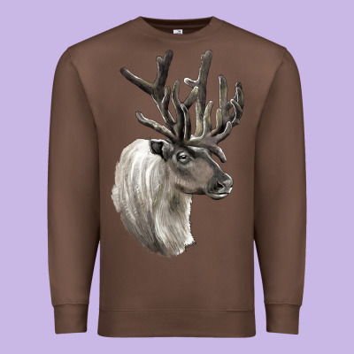 Reindeer Buck Deer Head Premium Sweatshirt Designed By Lillyallendesigns