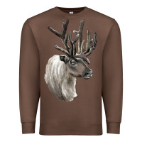 Chestnut Reindeer Buck Deer Head Premium Sweatshirt - LillyAllenDesigns