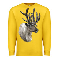 Lemon Reindeer Buck Deer Head Premium Sweatshirt - LillyAllenDesigns