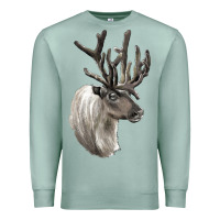 Seafoam Reindeer Buck Deer Head Premium Sweatshirt - LillyAllenDesigns