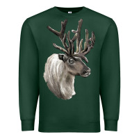 Sports Green Reindeer Buck Deer Head Premium Sweatshirt - LillyAllenDesigns