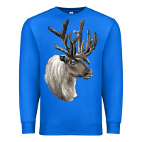 True Royal Reindeer Buck Deer Head Premium Sweatshirt - LillyAllenDesigns