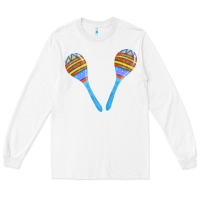 White blue maracas Long Sleeve Tee - FaDigitalArtStudio