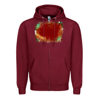 Burgundy Western Red Green Farm Life Brush Stroke Zipper Hoodie - Bettercallsaul