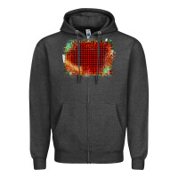 Charcoal Heather Western Red Green Farm Life Brush Stroke Zipper Hoodie - Bettercallsaul