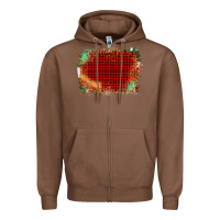 Chestnut Western Red Green Farm Life Brush Stroke Zipper Hoodie - Bettercallsaul