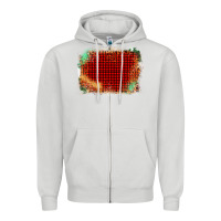 Dove Grey Western Red Green Farm Life Brush Stroke Zipper Hoodie - Bettercallsaul