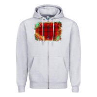 Heather Grey Western Red Green Farm Life Brush Stroke Zipper Hoodie - Bettercallsaul