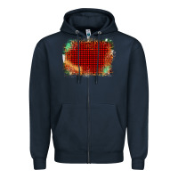 Navy Western Red Green Farm Life Brush Stroke Zipper Hoodie - Bettercallsaul