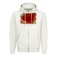Oatmeal Heather Western Red Green Farm Life Brush Stroke Zipper Hoodie - Bettercallsaul