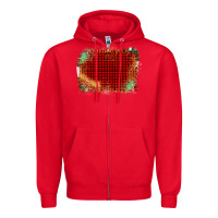 Red Western Red Green Farm Life Brush Stroke Zipper Hoodie - Bettercallsaul