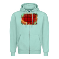 Seafoam Western Red Green Farm Life Brush Stroke Zipper Hoodie - Bettercallsaul