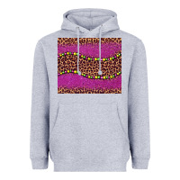 Heather Grey mardi gras  leopard pink glitter bead Heavyweight Hoodie - BarkalooDesign