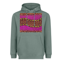 Sage mardi gras  leopard pink glitter bead Heavyweight Hoodie - BarkalooDesign