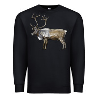 Black reindeer buck deer Premium Sweatshirt - LillyAllenDesigns