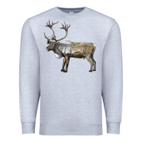 Heather Grey reindeer buck deer Premium Sweatshirt - LillyAllenDesigns