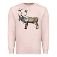 Pale Pink reindeer buck deer Premium Sweatshirt - LillyAllenDesigns