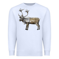 White reindeer buck deer Premium Sweatshirt - LillyAllenDesigns