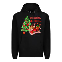 Black Cowgirl Christmas Premium Hoodie - AdoDesignShop