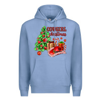 Colony Blue Cowgirl Christmas Premium Hoodie - AdoDesignShop